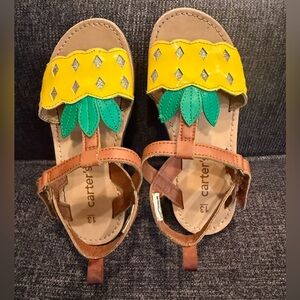Carter's Vibrant Yellow and Green Pineapple Sandals/size 13